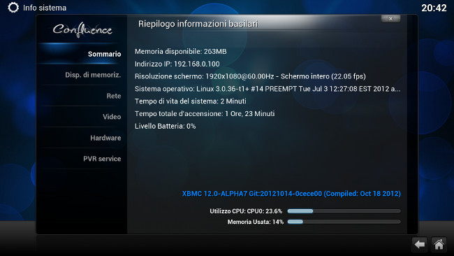 screenshot xbmc su linux armel mele a2000